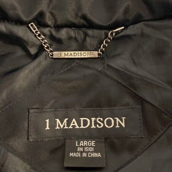 1 Madison Black Winter Coat Jacket Down Filled Large - Picture 5 of 7
